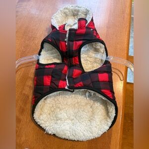 Size medium buffalo plaid dog jacket